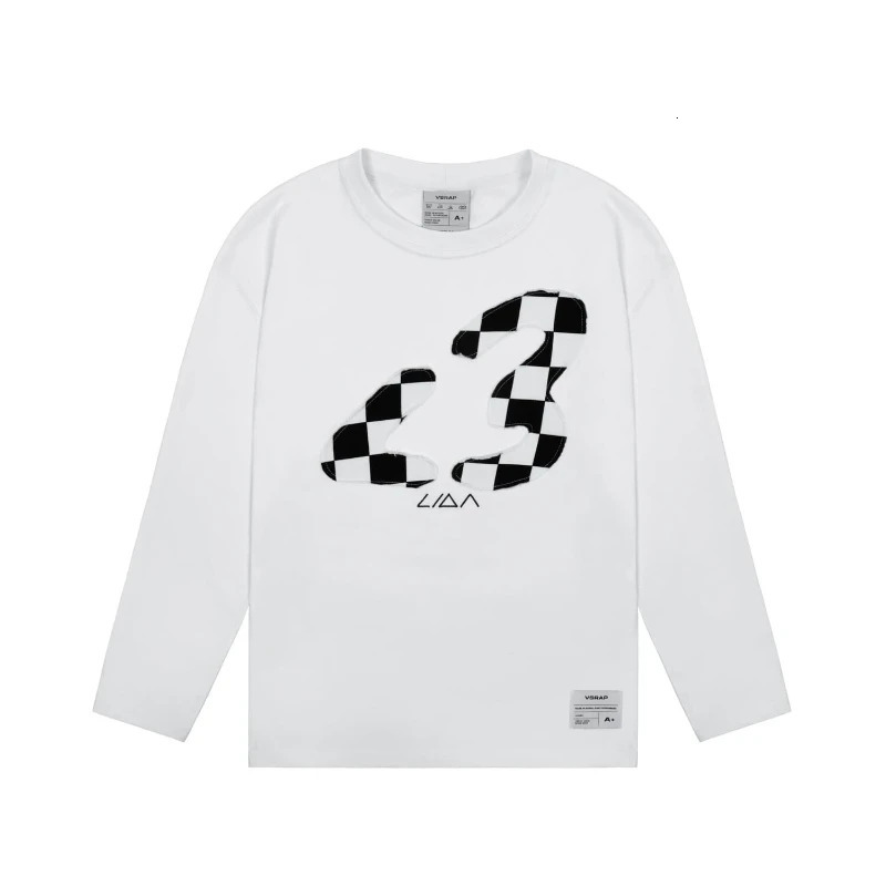 Lida Y2K long sleeved plain decal pattern Pullover Streetwear mens retro Harajuku Gothic Emo classic oversized T-shirt 241112