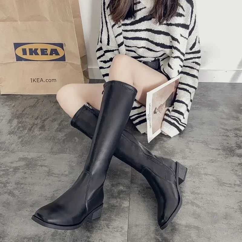 High Quality White Winter Boots Wen New Botas Mujer Knee high Sexy Boots Elastic Cold proof and Warm Botines Boots Plus T241113