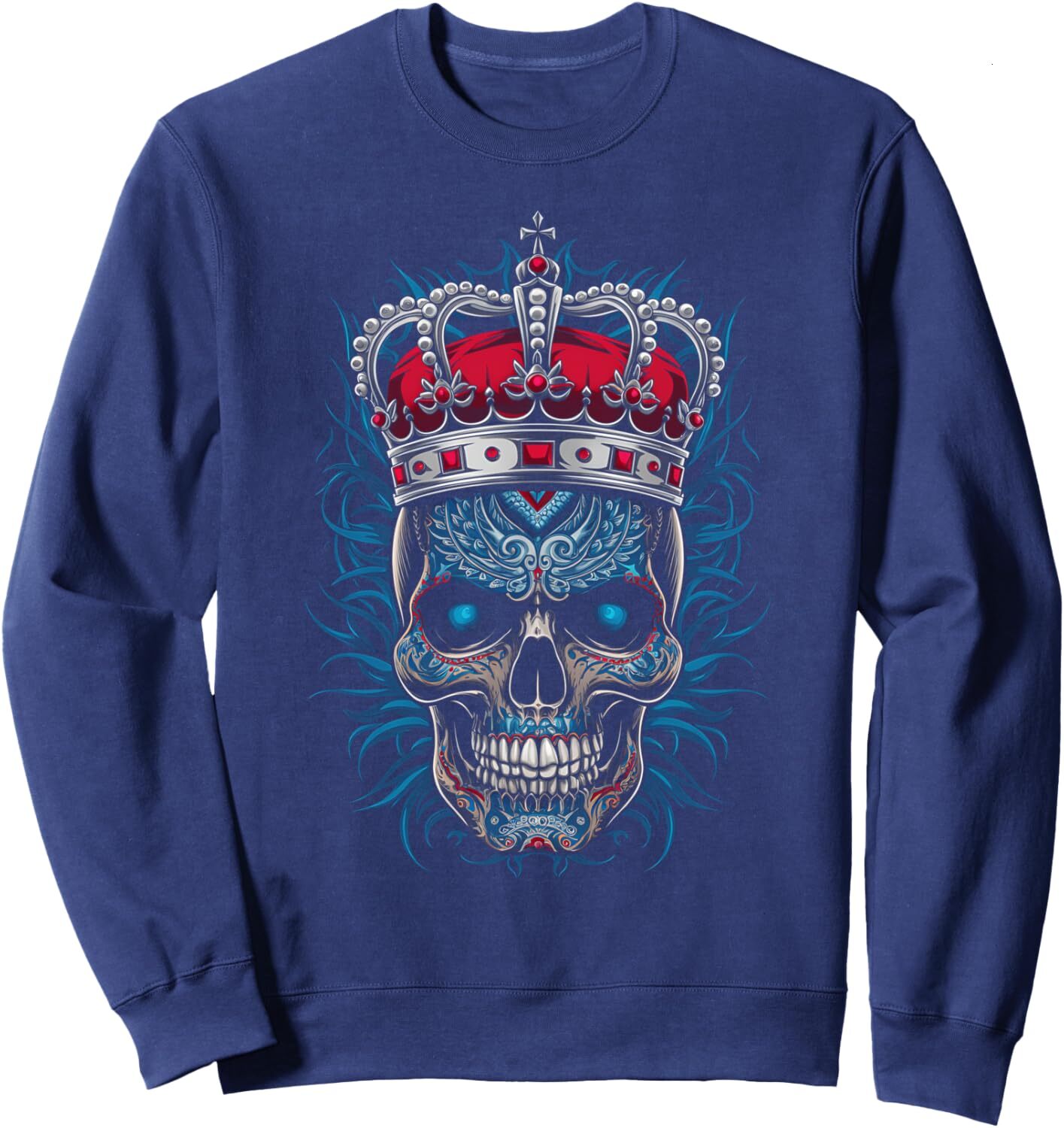Chemises à manches longues pour hommes sweatshirt roi roi de la conception du crâne de conception graphique sweat-shirt t-shirt tee streetwear