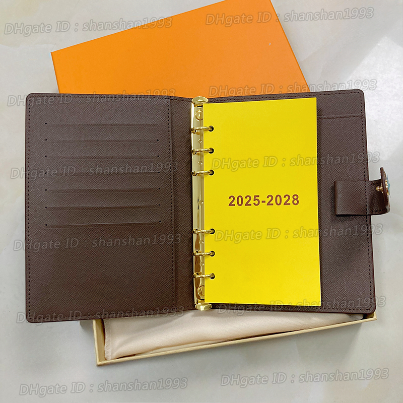 Accessoires de mode Bureau élégant anneau moyen couverture d'agenda toile fentes pour cartes de crédit bloc-notes mémo grand étui de protection e
