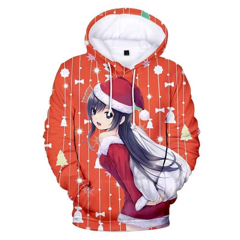 Mode joyeux Noël mignons filles 3D sweat à capuche Pullover Hip Hop Style Men Women Hoodie Tops Long Manche à capuche Unisexe Sweins Sweats LX241