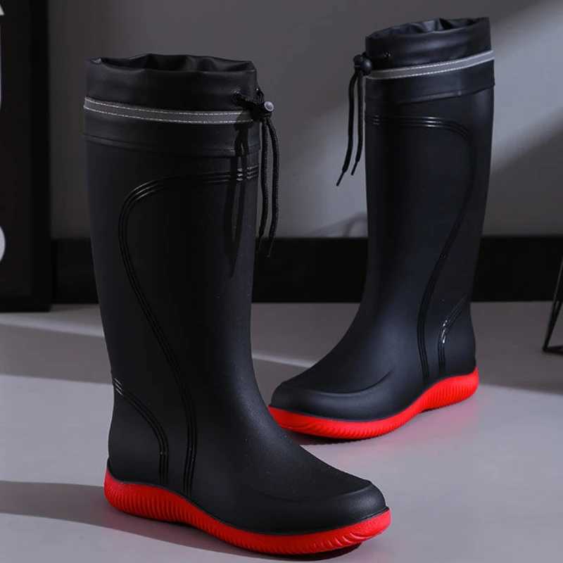 Boots Rain Boots Farming Long Mens Rain Boots High quality new mens shoes chewing gum plastic adult waterproof and non slip suitable for cheap wo