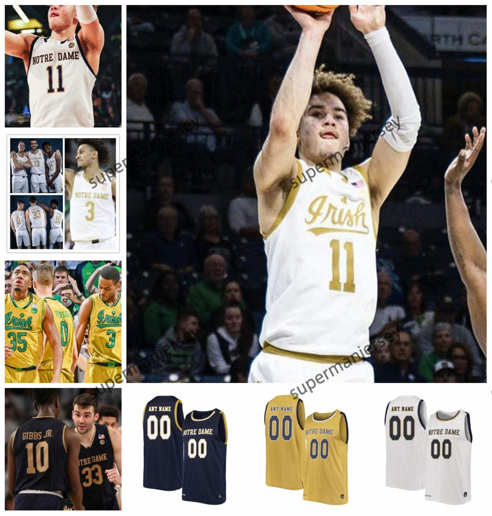 Markus Burton Braeden Shrewsberry ND Jersey Custom Stitched Mens Youth 0 Carey Booth 2 Logan Imes Notre Dame Fighting Irish Basketball Jerseys-image-934016051