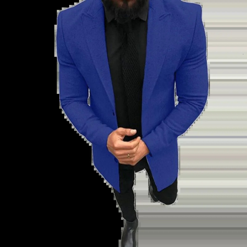 2023 Solid Color Casual Personalized Versatile Long Sleeve Mens Simple Fashion Business Gentleman Formal Coat 241108