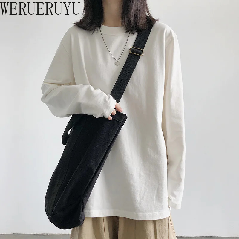 Long sleeved loose womens top Y2k autumn and winter Korean fashion Harajuku casual womens T-shirt item 241112