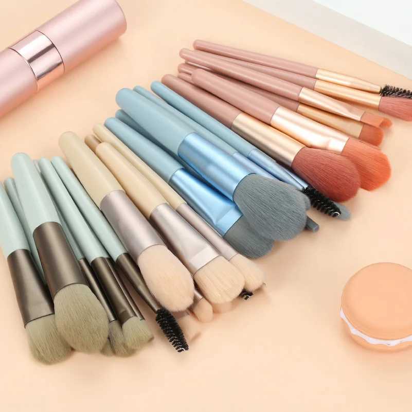 8 pieces of new soft hair makeup brush set makeup tool powder brush eye shadow lips portable halo dye brush makeup brush W241113