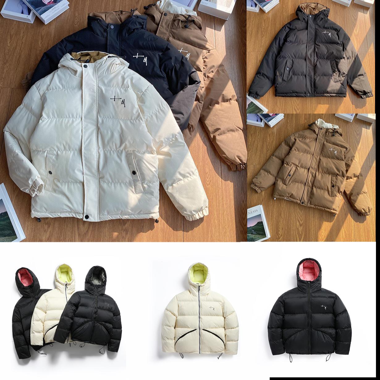 Winter Men Down Jacket Parker Coat Solid Color Hundred Zipper Hooded Short Cotton Clothes Women Warm Coat Zipper Jacket