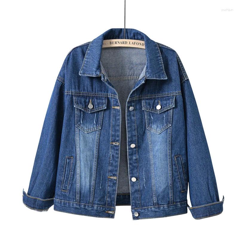 Vestes pour femmes jeans veste femmes 2024 Coat de printemps vintage lâche denim extérieur umnomne chic dames s-4xl