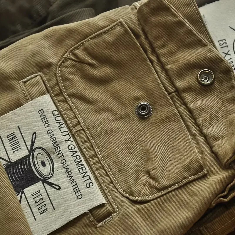 Pantalon de cargaison pour hommes American Retro Retro Wordwarwear Pantalons pour hommes Pantalons de jambe droite Loose Mens Casual Mens 241112