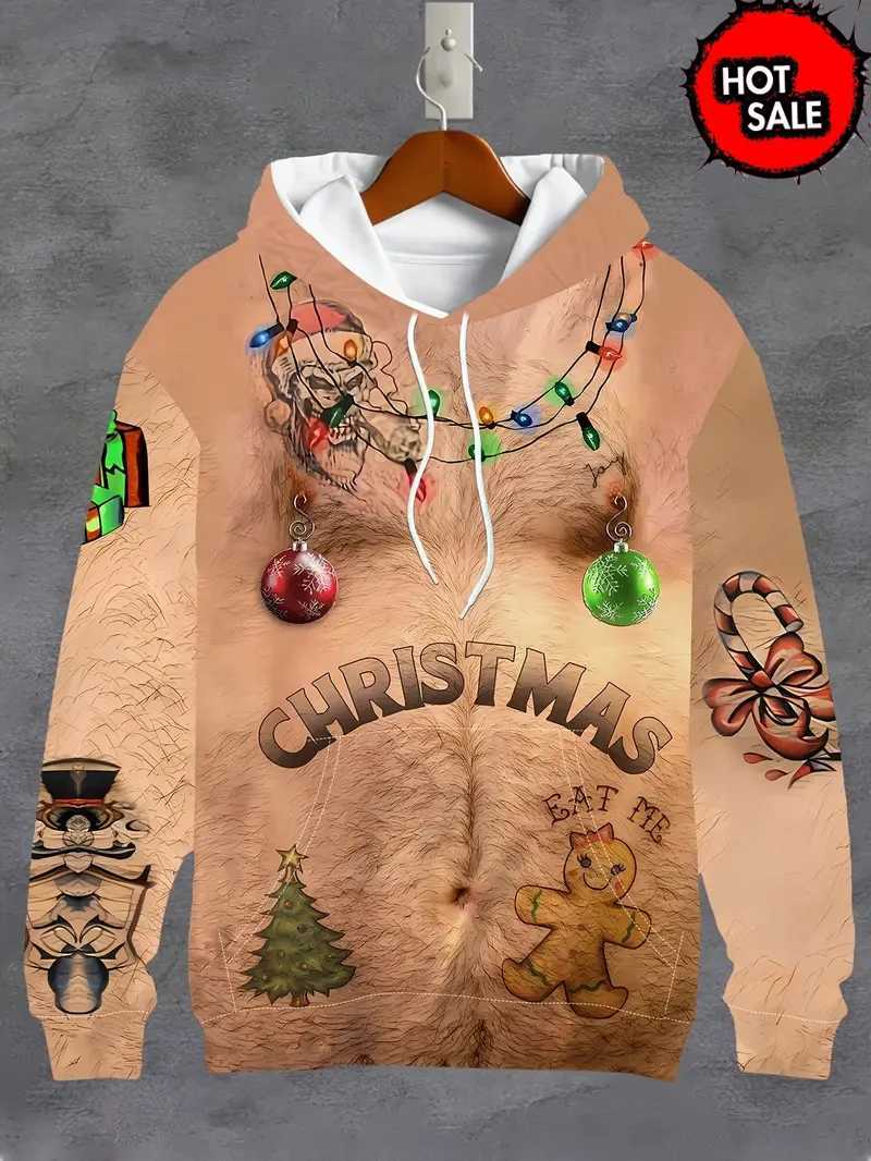 Joyeux Noël 3d imprimé sweats à capuche hommes femme décontractée surdimensionnée Fashion Unisexe Sweat-shirt Kids Y2k Sweatons Vêtements LX24111