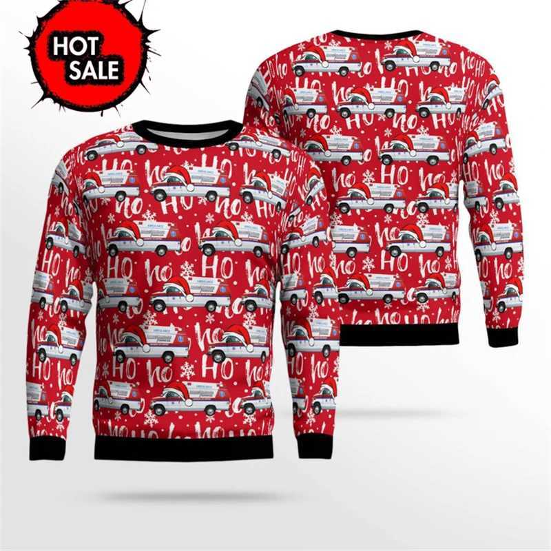 Hot Sale Unisex Ugly Christmas Print Pullover Sweater For Men Women 3D Paramedic EMTSweaters Autumn Sweaters Jumpers Tops Hoody LX241113