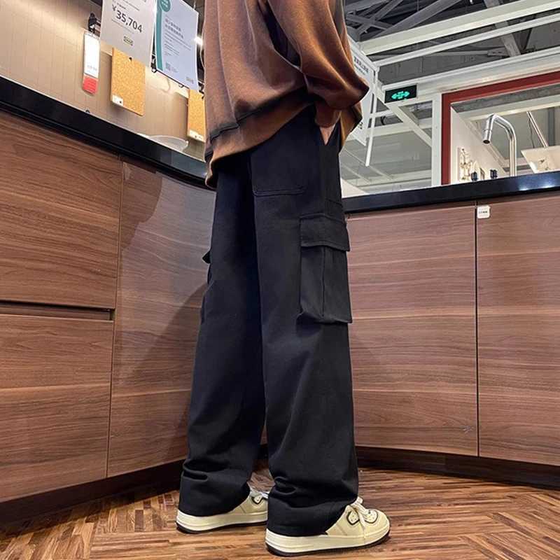 Autumn and winter new cotton small straight leg casual pants versatile loose right angle pants retro simple tough work pantsXJ241112