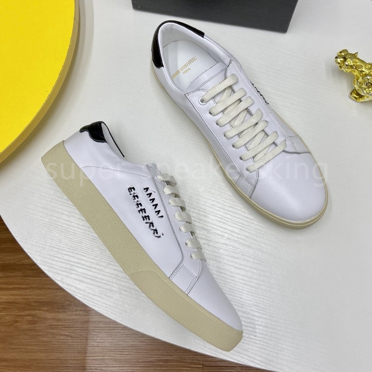 Designer Shoes Court Sneakers Men Trainers Genuine Leather Platform Embroidered Logo Signature Sneaker With Box size 38-46
