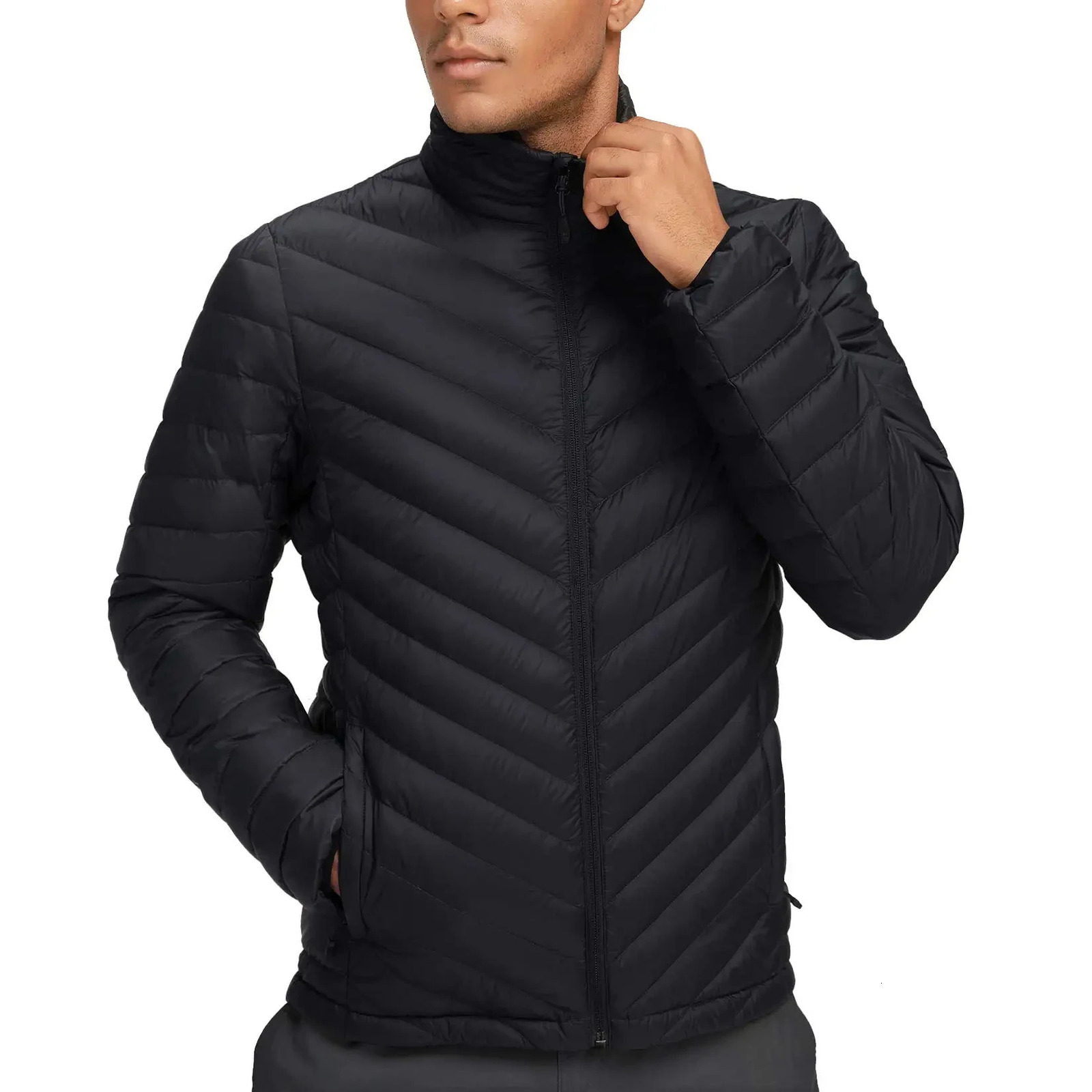 Golden CMAEL Mens Down Jacket Hooded Lightweight Puffer Insulated Mens Travel Outdoor Hiking Jacket Winter Coat 241113