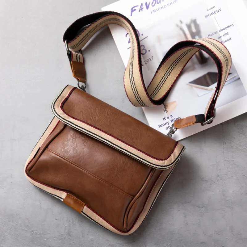 Trends Men Sac Sac en cuir Messenger Ner Crossbody Mens Handbag Satchels Tote Purse 241111