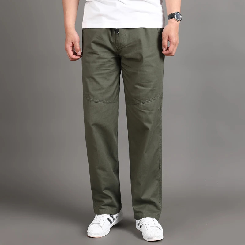 Pantalon de chargement décontracté pour hommes toute la saison 95% de coton pour hommes pantalon multi-poche pantalon de course droite pour les h