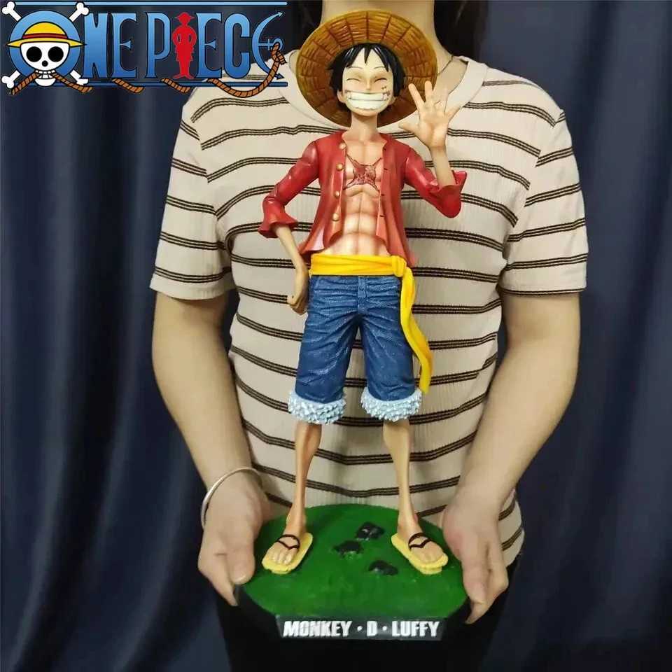Objects Figurines One Piece 42.5cm Straw Hat D. Luffy Gk Large 1/4 Big Anime Figures Doll Statue Model Ornament Decorative Gifts Toy J241113