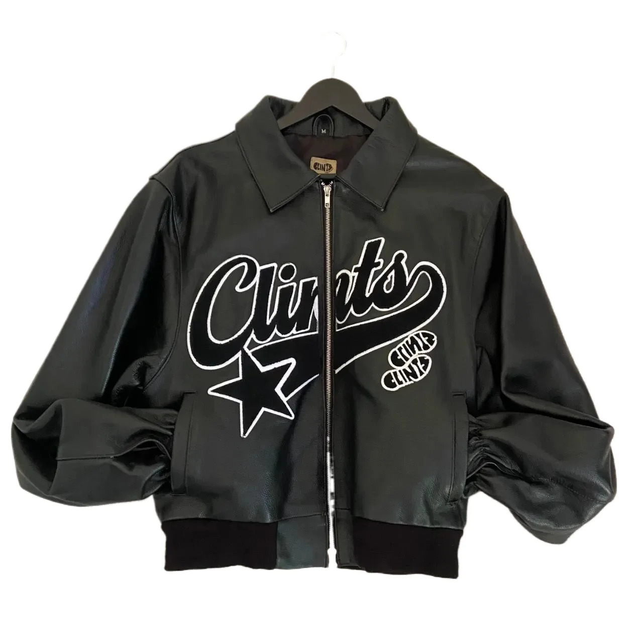 American Retro Cleanfit Fashion Letter Embroidered Motorcycle Leather Jacket Mens Y2K Punk Rock Gothic Casual Clown Loose Coat 241112