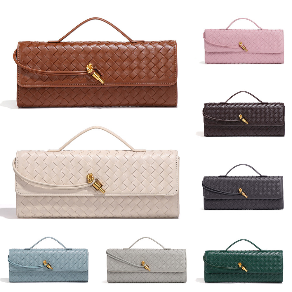Sac de créateur sac fourre-tout pour femmes Crochet Handbag Small Fashion Long Clutch Luxurys Bourses de soirée Soft Le cuir Girls Dîner portefeu