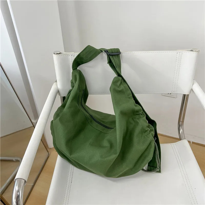 Splicing sewing thread cross body bag solid casual canvas 2024 high-quality womens garbage bag Pu womens handbag 241112