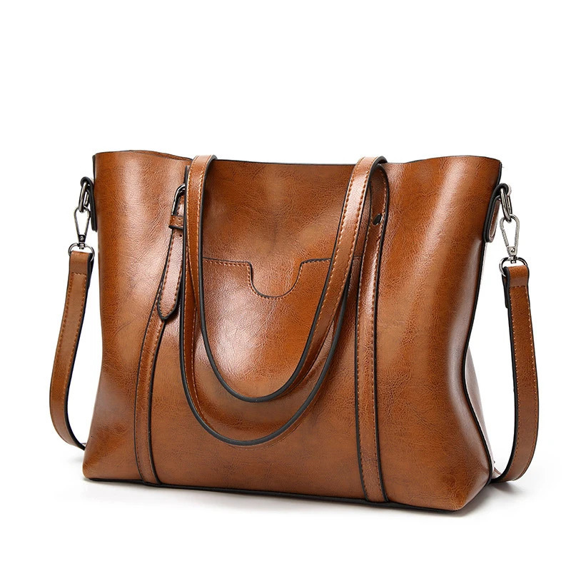 Sac d'épaule pour femmes européen et mode pour femmes sacs d'épaule croix de carrosserie huile de cire de cire de ciel sac à main borsa femmes 24