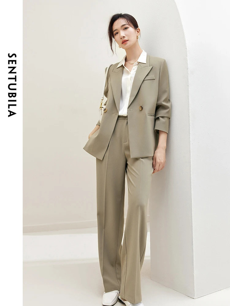 SENTUBILA sports jacket pants set two-piece womens business workwear autumn elegant fashion clothing set 133Z49975 241112