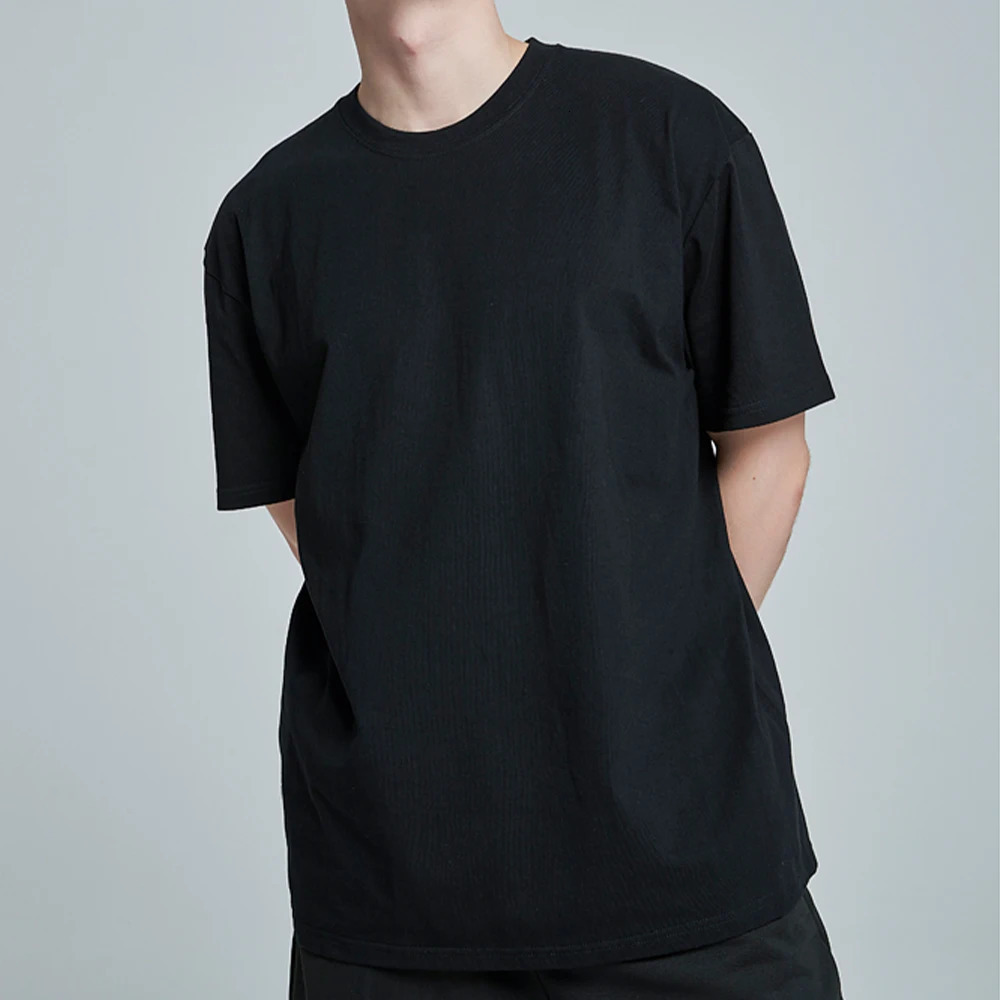 Summer T-shirts Mens Solid Oversized T-shirts Crew Neck Sports Pullover Casual Cotton Short Sleeve Thin Tees Top 241113