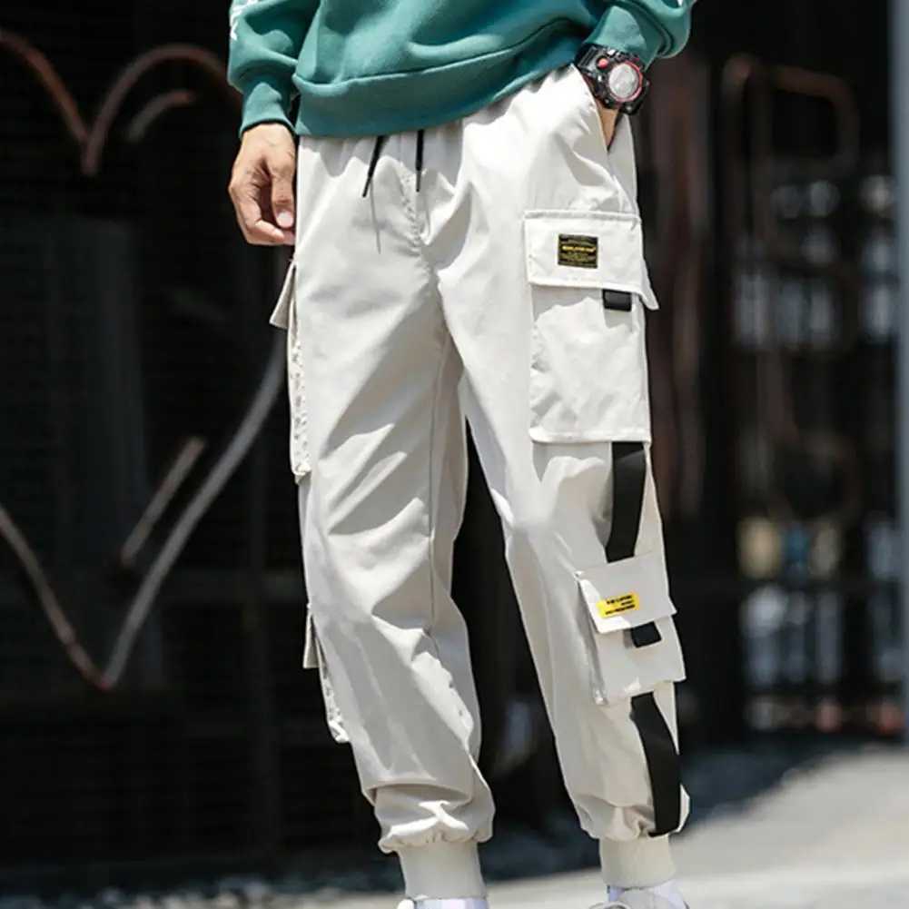 Men de cargaison Pantalons de cargaison LTI POCHERS LTI POCHER PANCHER POCKET LOBE STREET STREETWAR HOP HOP Men Pantalon décontracté Pantsxj24111