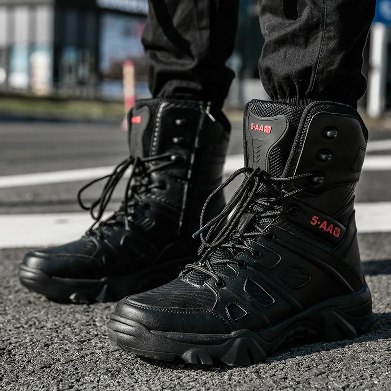 Men Tactical Boots Army Boots Mens Desert Waterproof Work Chelsea Shoes Climbing Hiking Shoes Ankle Men Outdoor Boots Big Size47 241112