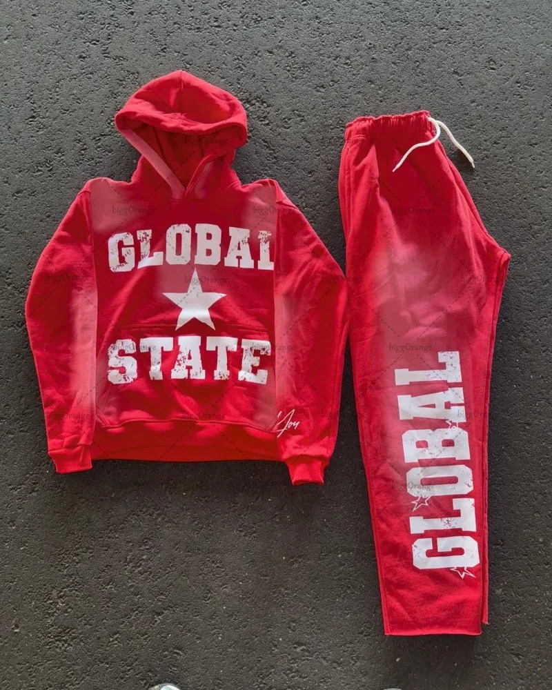 Vêtements de rue de la mode européenne et américaine Y2K Harajuku Lettre imprimé Couleur Hoodie Mens Retro Casual Overasize Sportswear 241112
