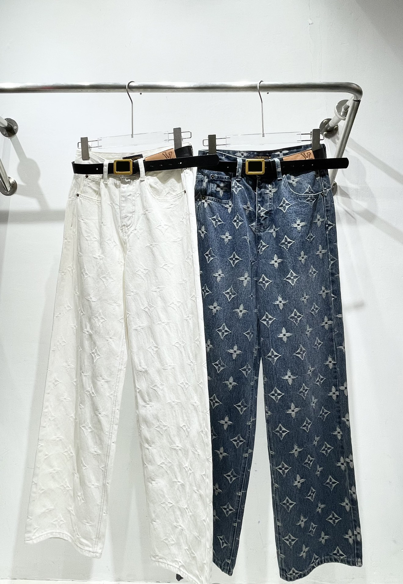 Pantalon large en jean femme imprimé intégral style naturel et haut de gamme