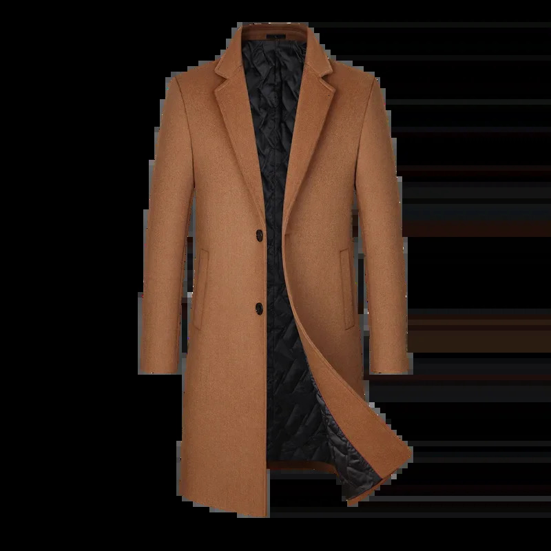 Manteau de laine pour hommes 54,3% manteau de laine d'automne et d'hiver Moyen et long cou de coton de coton épaisseur 241112