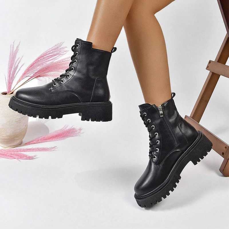 High Quality Classic beige black lace ankle boots warm and thick P winter boots Pu leather side zipper square heel short boots T241113