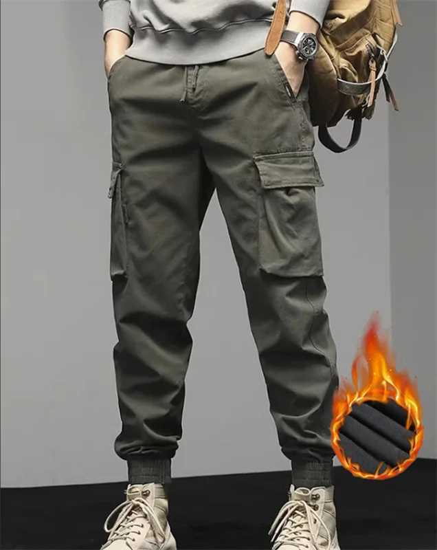 Beau pantalon de coton d'hiver épais et épais pour les hommes avec un FCE et un pantalon chaud épais portés sur le dessus de coton pur Baxj241112