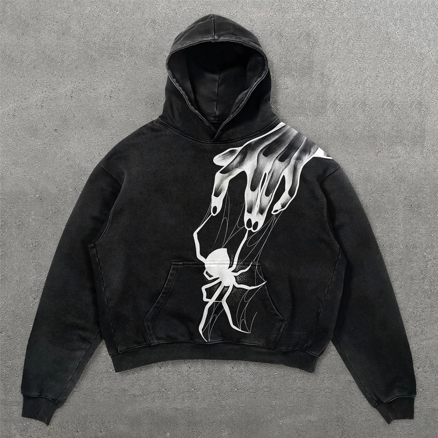 Y2K Gothic Spider Printing Sweats à capuche pour femmes Streetwear Fashion Streetweor Sweat-shirt à l'extérieur doux