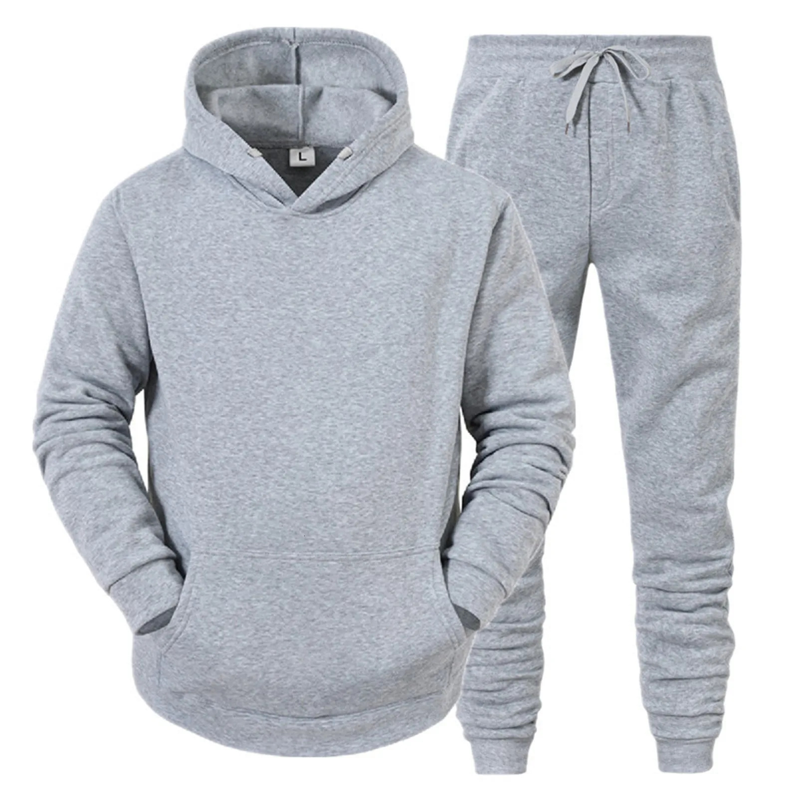 Sweat-shirt à capuche gris et pantalons haremés Bands Vêtons de sport 2 pièces pantalon de pantalon d'hommes décontractés en vrac