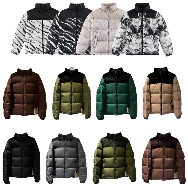 Veste bouffante pour homme Veste d'hiver en duvet Parkas Puffer Winters Vestes Manteaux Col montant Fermeture éclair Poches en coton régulières H
