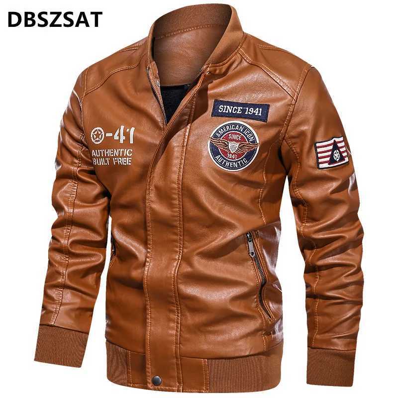 Vestes en cuir d'automne et d'hiver avec doublure en laine pour hommes pour la chaleur et la veste de moto à la taille de la chaleur et du vent p