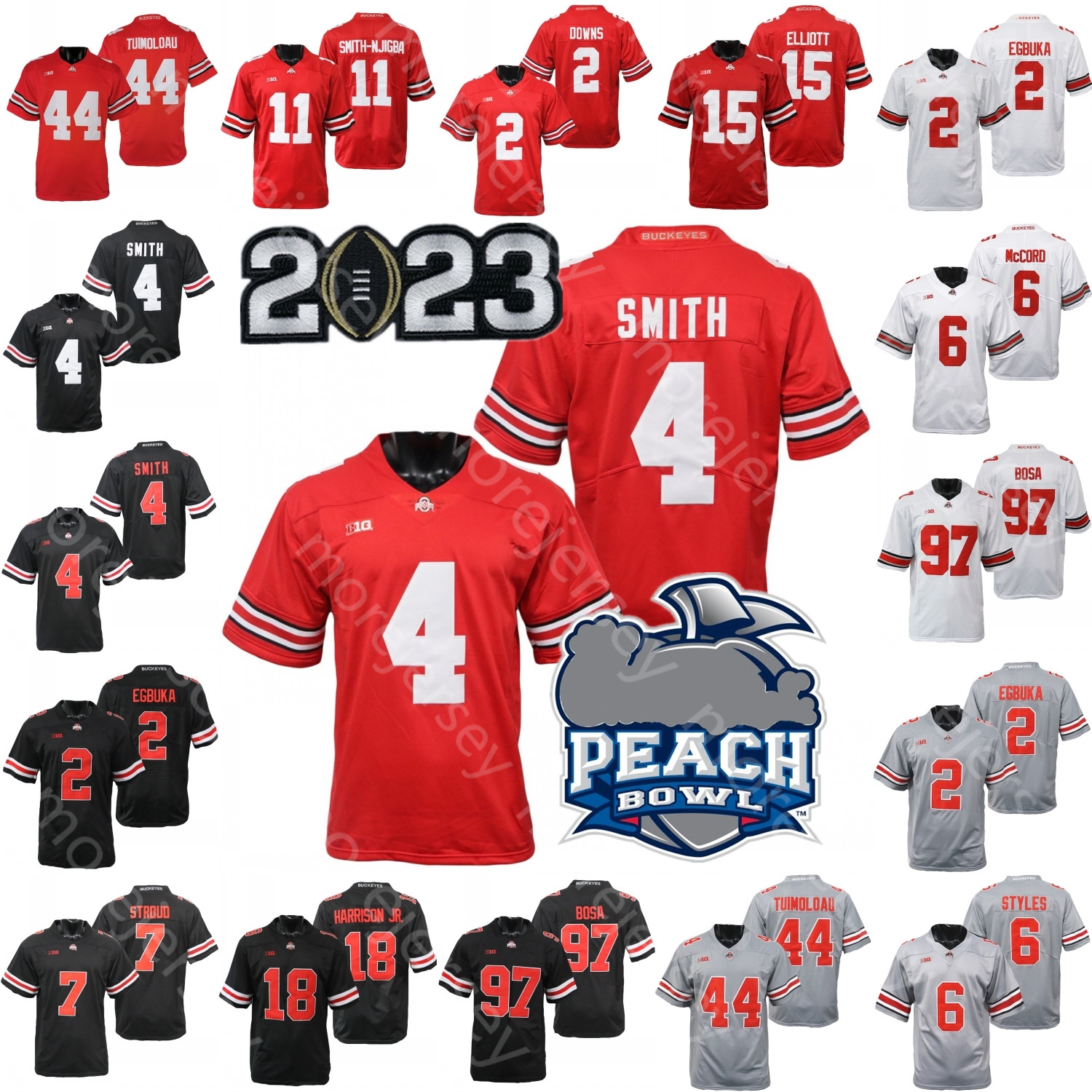2024 OSU Ohio State Buckeyes Football Jersey College Marvin Harrison Jr. Styles Egbuka J.T. Tuimoloau Sawyer George Kyle McCord Tate Stover Caleb Downs Jeremiah Smith 