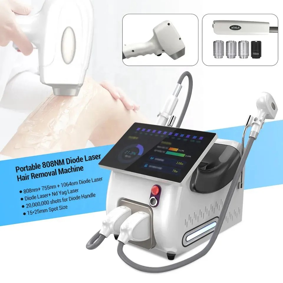 Machine laser Laser Pico 2 en 1 808NM DIODE - Dispositif d'épilation permanente sans douleur, Équipement de soins de la peau professionnels