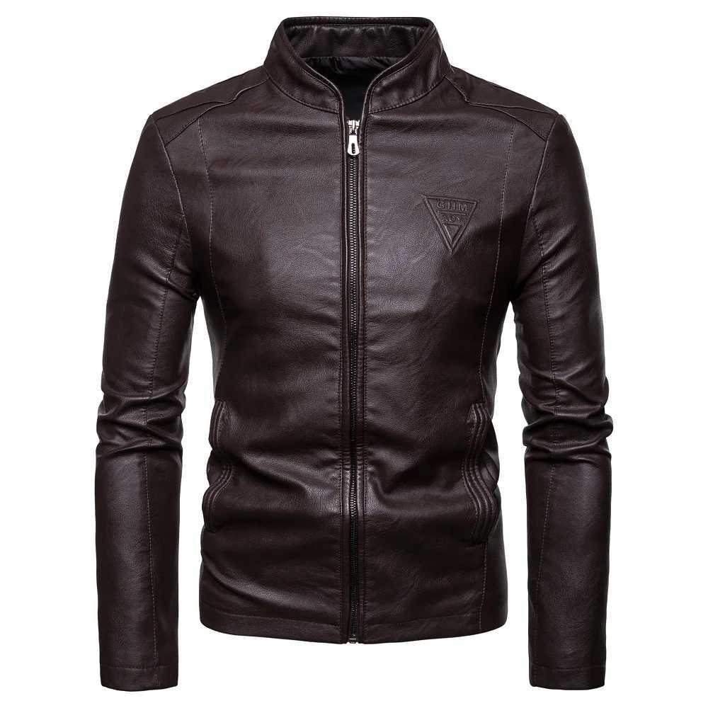 2024 Automne Nouvelle veste en cuir pour hommes coréens Version Slim Fit Colli