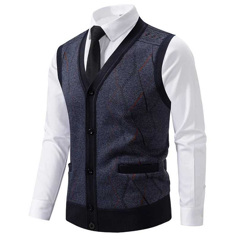 Veste de cardigan masculin automne et hivernure de veste pour hommes en tricot mince chaud W241113