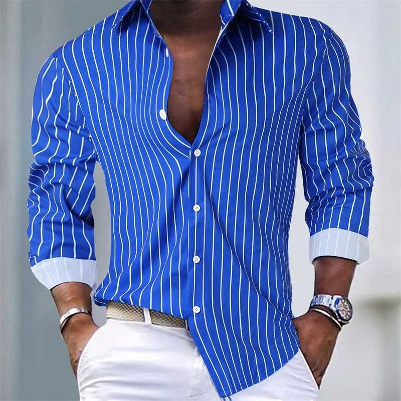 2024 hot-selling mens shirt striped shirt outdoor shopping daily casual buttons super large size XS-6XL comfortable fabricXJ24113
