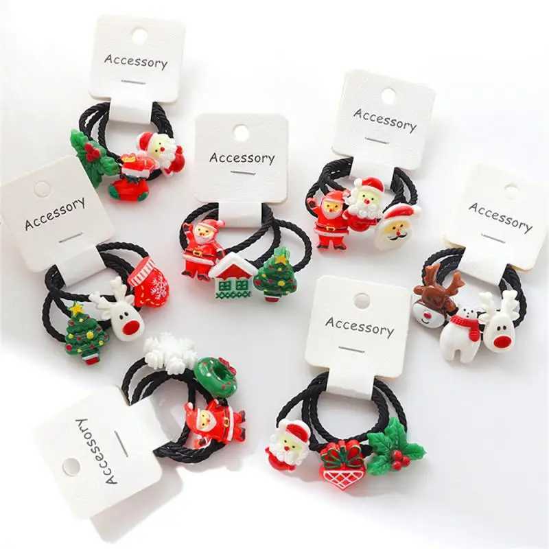 3 morceaux de bandeau de Noël avec élastique d'épissage queue bracelet en caoutchouc accessoires de cheveux pour les filles couvre-chef mignon ca
