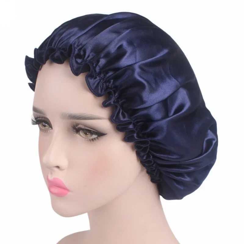 Wholesale of satin silk hats womens sleep hats navy night hats Muslim ladies black headbands nursing hats and cancer headwear W241113
