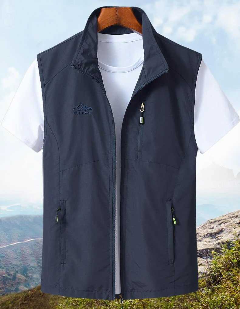 Veste de gilet pour hommes et veste d'automne à respiration décontractée pour les jeunes pour hommes et le gilet de séchage rapide de l'âge moyen