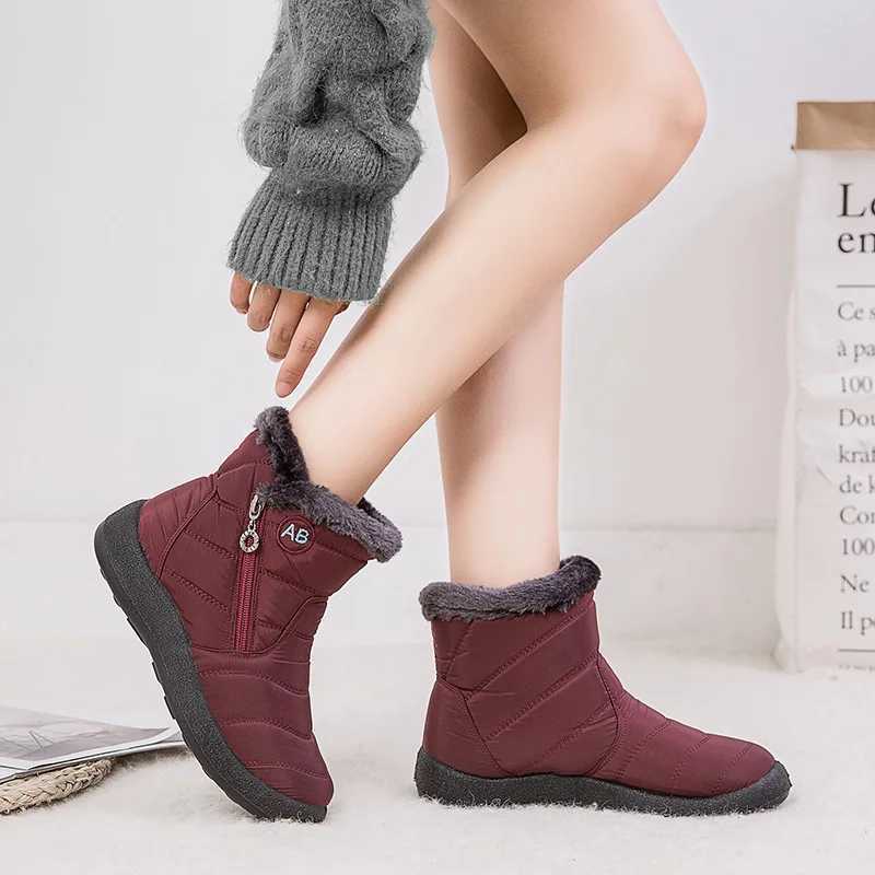 High Quality Winter shoe temperature waterproof ankle boots keep warm snow Botines Fem 20 luxury zipper winter Botas Mujer T241113