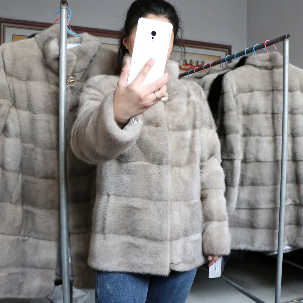 Fancy Rani mink coat natural mink clothing short winter womens clothing plus size customization 241113