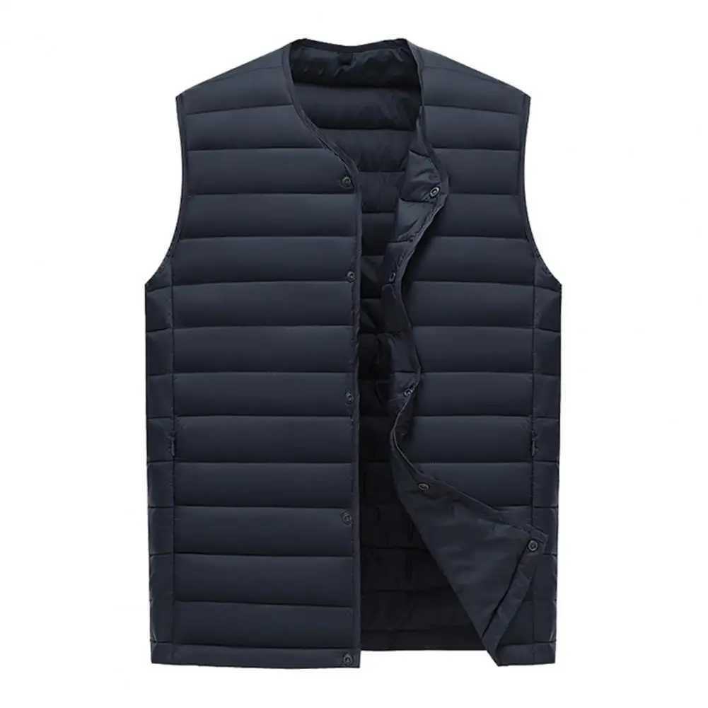 Ultra thin jacket mens duck down sleeveless jacket V-neck white duck down womens vest W241113