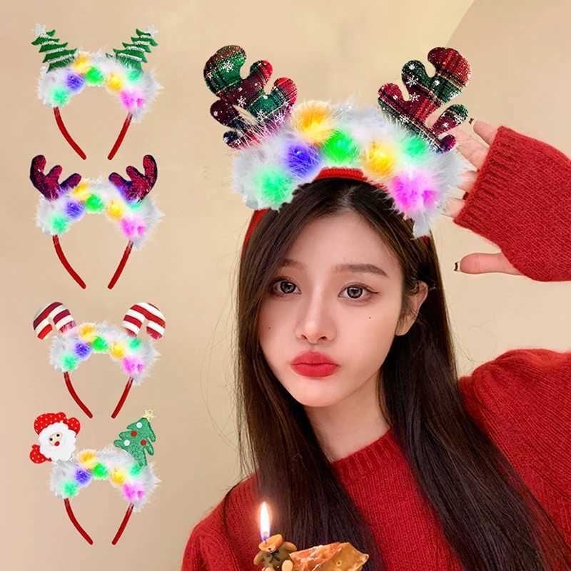 2025 LED Fourmis De Noël Bandeau Arbre De Noël Bande De Cheveux LED Lumières Jeu De Rôle Bandeau Par Accessoires De Cheveux De Noël W241113